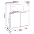 Buffet Blanc 70x34x80 cm Bois massif de pin