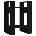 Bibliothèque/Séparateur de pièce Noir 41x35x57 cm Pin solide