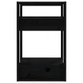 Bibliothèque/Séparateur de pièce Noir 41x35x57 cm Pin solide