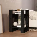 Bibliothèque/Séparateur de pièce Noir 41x35x57 cm Pin solide