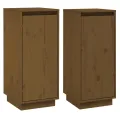 Buffets 2 pcs Marron miel 31,5x34x75 cm Bois massif de pin