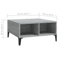 Table basse Sonoma gris 60x60x30 cm Aggloméré