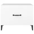 Table basse avec pieds en métal Blanc 50x50x40 cm