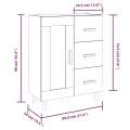 Buffet Blanc brillant 69,5x34x90 cm Bois d'ingénierie