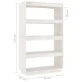 Bibliothèque/Séparateur de pièce Blanc 80x35x135 cm Pin massif