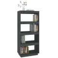 Bibliothèque/Séparateur de pièce Gris 60x35x135 cm Pin massif