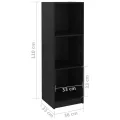Bibliothèque/Séparateur de pièce Noir 36x33x110 cm Pin massif