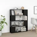 Bibliothèque/Séparateur de pièce Noir 100x24x124 cm