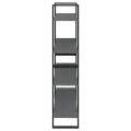 Bibliothèque à 4 niveaux Gris 100x30x140 cm Bois de pin massif