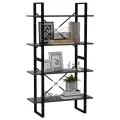 Bibliothèque à 4 niveaux Gris 80x30x140 cm Aggloméré