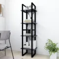 Bibliothèque à 4 niveaux Gris 40x30x140 cm Aggloméré