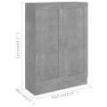 Bibliothèque Gris béton 82,5x30,5x115 cm Aggloméré