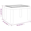 Table de jardin blanc 59x47x40 cm PP