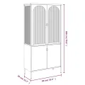 Buffet haut noir 90x40x180 cm verre et acier