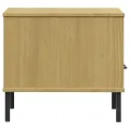 Table de chevet avec pieds en métal Marron Bois pin massif OSLO
