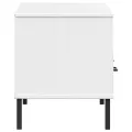 Meuble TV avec pieds en métal Blanc Bois de pin massif OSLO