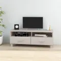 Meuble TV HAMAR Blanc 106x40x40 cm Bois massif de pin