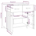 Buffet HAMAR Marron miel 79x40x80 cm Bois massif de pin