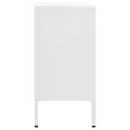 Buffet Blanc 75x35x70 cm Acier et verre trempé