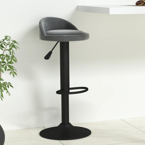 Tabouret de bar Gris foncé Velours