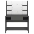 Table de maquillage avec éclairage LED 100x40x135 cm MDF Gris