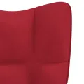 Chaise à bascule avec repose-pied Rouge bordeaux Velours