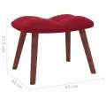 Chaise à bascule avec repose-pied Rouge bordeaux Velours