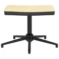 Chaise de relaxation et repose-pied Blanc crème Velours et PVC