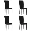 Chaises à manger lot de 4 Noir Velours