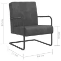 Chaise cantilever Gris foncé Velours