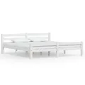Cadre de lit Blanc Bois de pin massif 180x200 cm
