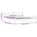 Cadre de lit Blanc Bois de pin massif 180x200 cm