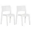 Chaises de jardin 2 pcs Blanc Polypropylène