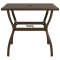 Table de jardin Marron 81,5x81,5x72 cm Acier