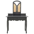 Ensemble de coiffeuse avec tabouret Gris 100x40x146cm Paulownia