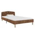 Cadre de lit Marron Similicuir daim 90 x 200 cm