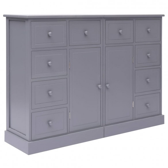 Buffet avec 10 tiroirs Gris 113x30x79 cm Bois