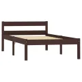Cadre de lit Marron foncé Bois de pin massif 100 x 200 cm