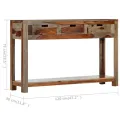 Table console avec 3 tiroirs 120x30x75 cm Bois massif