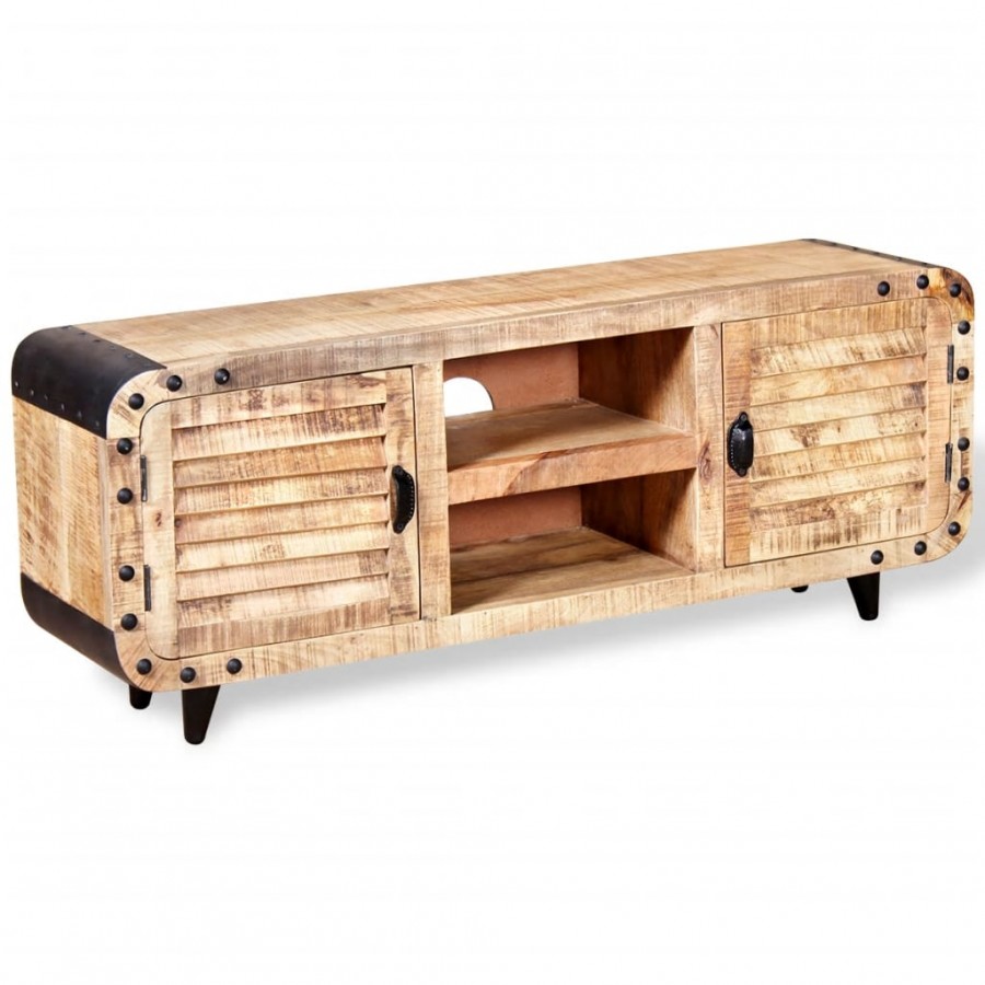 Meuble TV Bois de manguier massif 120 x 30 x 50 cm