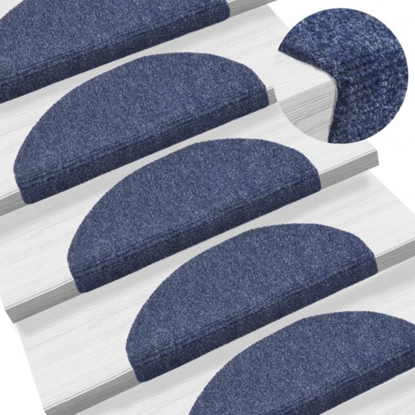 Tapis autoadhésifs de marches 5 pcs Bleu 65x21x4 cm Aiguilleté