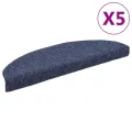 Tapis autoadhésifs de marches 5 pcs Bleu 65x21x4 cm Aiguilleté