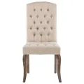 Chaises à manger lot de 2 beige tissu à l'aspect de lin
