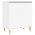 Buffet avec pieds en bois massif Blanc 60x35x70 cm Aggloméré