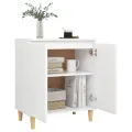 Buffet avec pieds en bois massif Blanc 60x35x70 cm Aggloméré