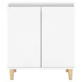Buffet avec pieds en bois massif Blanc 60x35x70 cm Aggloméré