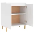 Buffet avec pieds en bois massif Blanc 60x35x70 cm Aggloméré