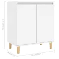 Buffet avec pieds en bois massif Blanc 60x35x70 cm Aggloméré