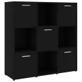Bibliothèque Noir 90x30x90 cm Aggloméré