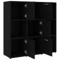 Bibliothèque Noir 90x30x90 cm Aggloméré